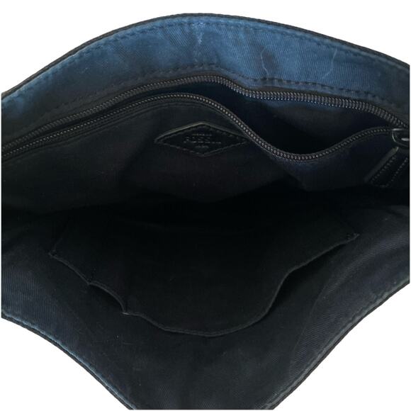 Fossil Black Canvas Crossbody Messenger Bag, Purse, Satchel, Adjustable Strap - Picture 5 of 7